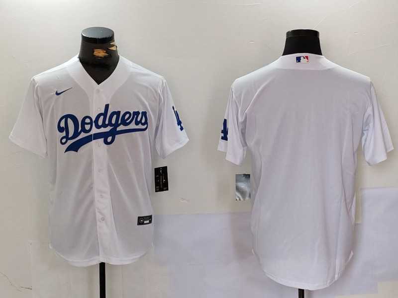 Mens Los Angeles Dodgers Blank White Cool Base Stitched Jersey